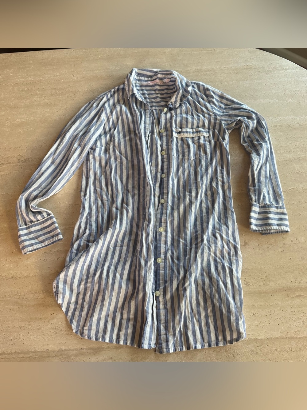 Victoria’s Secret blue and white striped button down pajama top size XS
